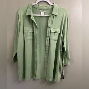 New hasting & smith Light Green Button-Down Shirt size PXL